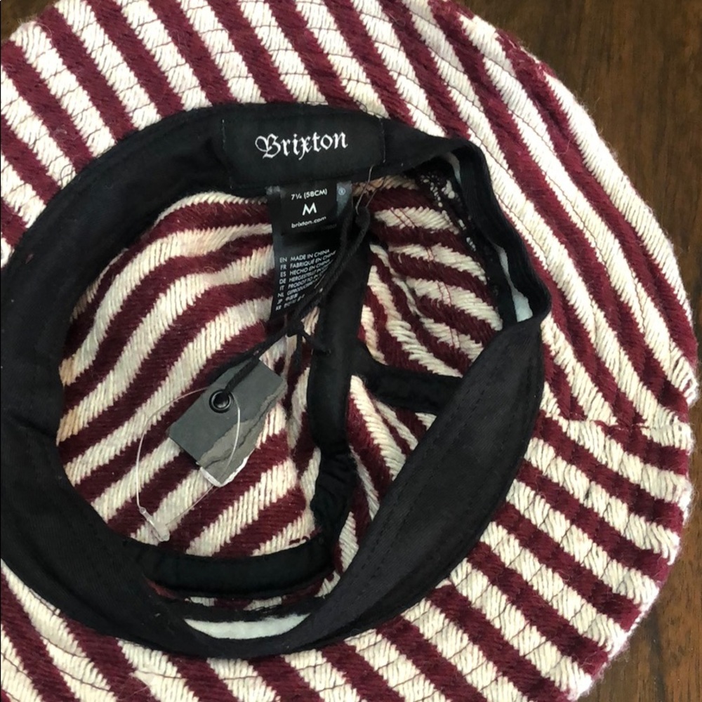 Brixton Hardy Bucket Hat Red -Burgundy/Cream NWOT - Picture 5 of 12